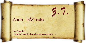 Zach Tünde névjegykártya